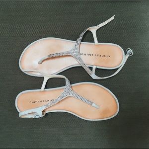 Gold & Tan Sequined sandals